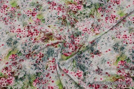 Крепдешин (н) мелкий цветочный рисунок - итальянские ткани Тессутидея арт. 10-3714