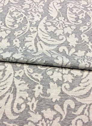 Футер вискоза (н) белый орнамент на сером - в интернет-магазине тканей Тессутидея арт. 14-1517