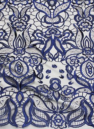 Кружевное полотно (о) темно-синее - в интернет-магазине тканей Тессутидея арт. 03-6995