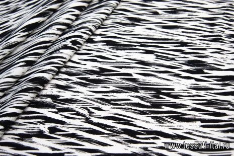 Хлопок репс (н) черно-белая абстракция - итальянские ткани Тессутидея арт. 01-5699