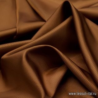 Подкладочная жаккардовая (о) светло-коричневая  в мелкий ромб - итальянские ткани Тессутидея арт. 07-1126