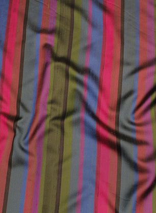 Шелк шантунг (н) сине-зелено-розовые жаккардовые полосы - в интернет-магазине тканей Тессутидея арт. 10-3193