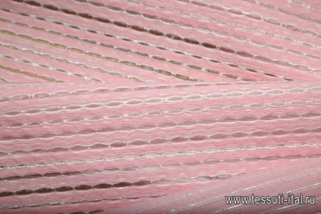 Органза деворе купон (0,75м) (н) бело-розовая - итальянские ткани Тессутидея арт. 03-4347