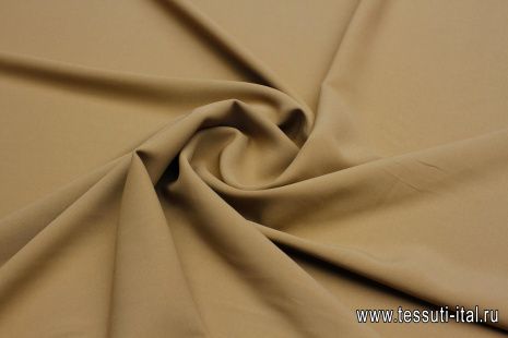Плательная кади вискоза стрейч (о) светло-коричневая - итальянские ткани Тессутидея арт. 04-1650