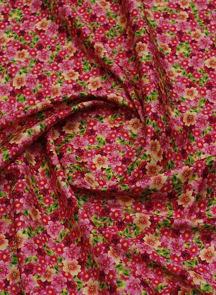 Хлопок (н) мелкий розово-бежевый цветочный рисунок - в интернет-магазине тканей Тессутидея арт. 01-7709