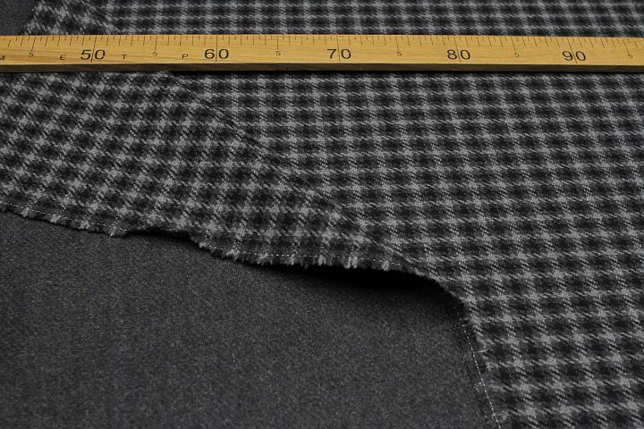 Пальтовая 700 г/м (н) серо-черная клетка - итальянские ткани Тессутидея арт. 09-2011