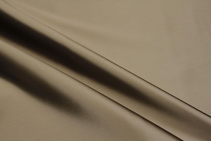 Плательный атлас стрейч (о) светло-коричневый - итальянские ткани Тессутидея арт. 03-7403