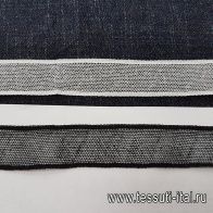 Тесьма сетка (о) белая, черная ш-2,5см - итальянские ткани Тессутидея арт. 01-4580