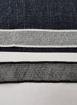 Тесьма сетка (о) белая, черная ш-2,5см - в интернет-магазине тканей Тессутидея арт. 01-4580