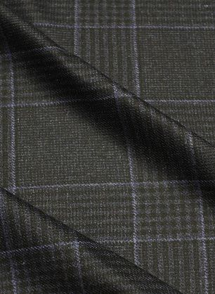Костюмная кашемир+шерсть двухслойная (н) сине-черная клетка/темно-синяя - в интернет-магазине тканей Тессутидея арт. 05-4724