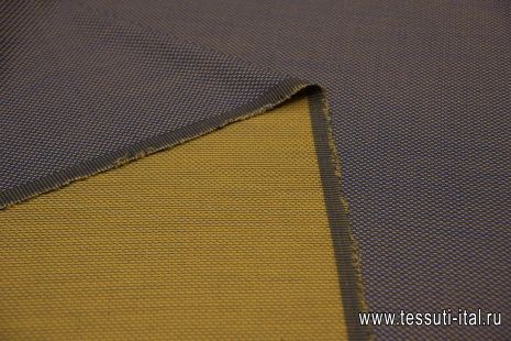 Костюмная дабл (н) сине-горчичная в крапину - итальянские ткани Тессутидея арт. 17-0966