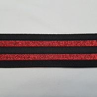 Резинка с люрексом (н) черно-красная ш-5,5см - итальянские ткани Тессутидея арт. F-3494