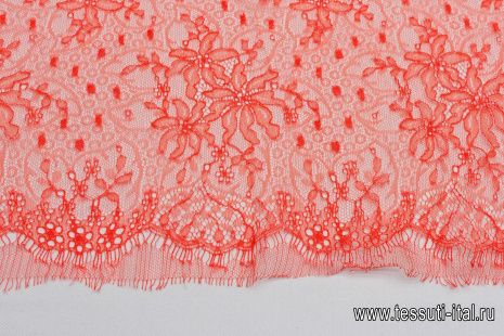 Кружевное полотно (о) коралловое - итальянские ткани Тессутидея арт. 03-6789