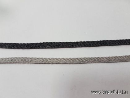 Киперная лента шерстянная (о) серая ш-0,5см - итальянские ткани Тессутидея арт. F-5417