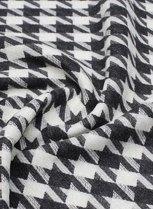 Пальтовая дабл двухслойная (н) крупная серо-белая гусиная лапка/серая - в интернет-магазине тканей Тессутидея арт. 09-2027