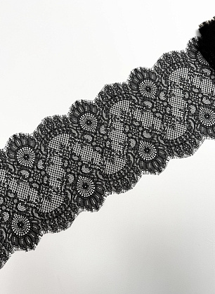 Кружево (о) черное ш-24см - в интернет-магазине тканей Тессутидея арт. 03-7600