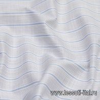 Сорочечная (н) бело-голубая полоска  - итальянские ткани Тессутидея арт. 01-6231