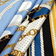 Хлопок стрейч купон (1,08м) (н) цепи в стиле Versace - итальянские ткани Тессутидея арт. 01-5219