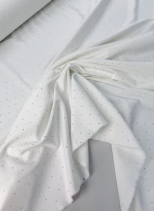 Джерси со стразами (о) белое - в интернет-магазине тканей Тессутидея арт. 13-1664