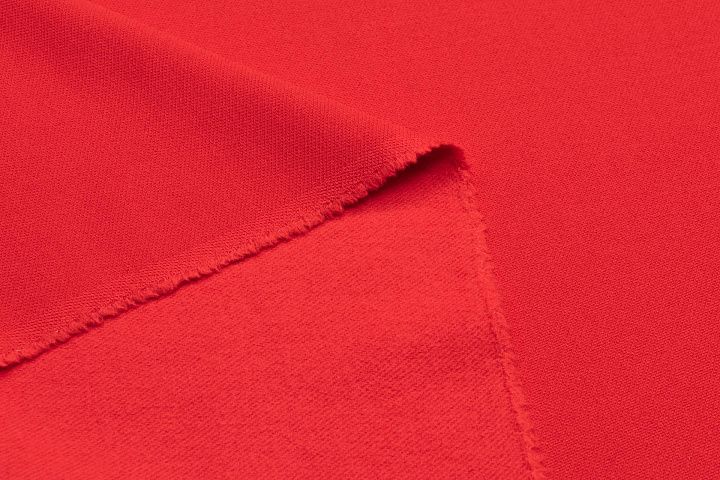 Плательная фактурная (о) ярко-красная - итальянские ткани Тессутидея арт. 17-0910