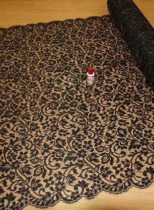 Кружевное полотно с люрексом (о) черно-золотое Solstiss ш-95см - в интернет-магазине тканей Тессутидея арт. 03-1976