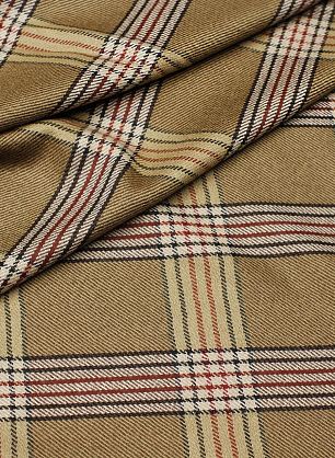 Костюмная (н) крупная бежево-коричнево-бордовая клетка - в интернет-магазине тканей Тессутидея арт. 05-4539