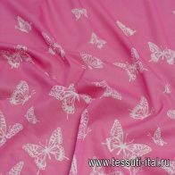 Маркизет (н) белые бабочки на розовом - итальянские ткани Тессутидея арт. 10-2446