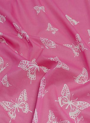 Маркизет (н) белые бабочки на розовом - в интернет-магазине тканей Тессутидея арт. 10-2446