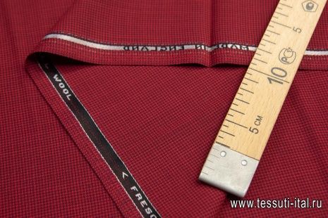 Костюмная (н) красно-бордовая гусиная лапка - итальянские ткани Тессутидея арт. 05-3728