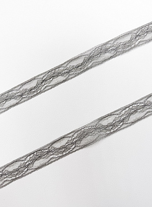 Кружево (о) серое ш-2,5см - итальянские ткани Тессутидея.