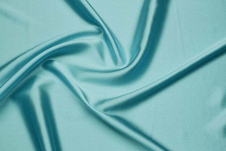 Шелк атлас стрейч (о) светло-бирюзовый - итальянские ткани Тессутидея арт. 10-4026