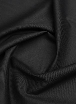 Хлопок стрейч для тренча с водоотталкивающим покрытием 450 г/м (о) черный - в интернет-магазине тканей Тессутидея арт. 01-7763