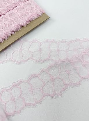 Кружево ш-7,5см розовое - в интернет-магазине тканей Тессутидея арт. 03-7458