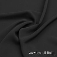 Плательная кади шелк с вискозой (о) сине-черная - итальянские ткани Тессутидея арт. 10-3383