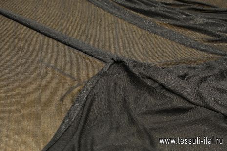 Трикотаж с напылением (о) черный - итальянские ткани Тессутидея арт. 12-1144