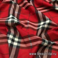 Сорочечная (н) красно-сине-бордовая клетка  - итальянские ткани Тессутидея арт. 01-4465