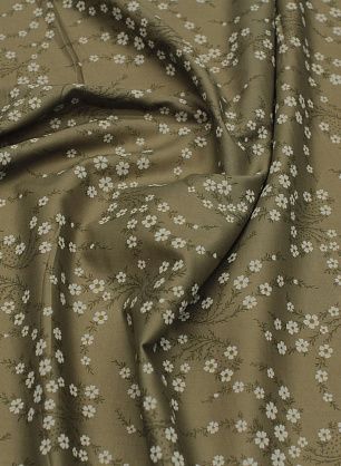 Батист (н) мелкий цветочный рисунок на хаки - в интернет-магазине тканей Тессутидея арт. 01-7254