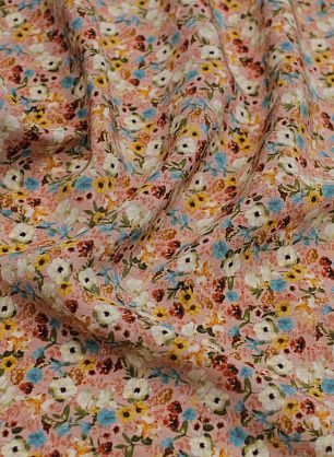 Крепдешин 95 г/м (н) мелкий цветочный рисунок на антико - в интернет-магазине тканей Тессутидея арт. 10-3332