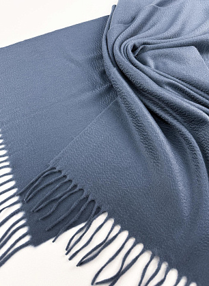 Кашемир купон-палантин 190*45см (о) серо-синий - итальянские ткани Тессутидея.