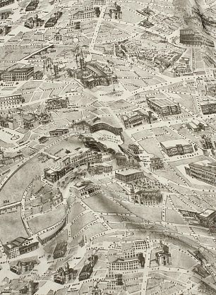 Маркизет (н) бело-бежевый городской пейзаж - в интернет-магазине тканей Тессутидея арт. 10-4650