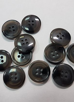 Пуговица пластик 4 прокола d-20мм серая полупрозрачная меланжевая - в интернет-магазине тканей Тессутидея арт. F-5396