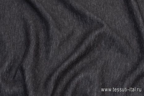 Трикотаж кашемир дабл (о) черный меланжевый - итальянские ткани Тессутидея арт. 15-1050