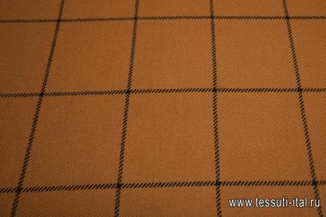 Костюмная (н) коричнево-черная крупная клетка - итальянские ткани Тессутидея арт. 05-3673