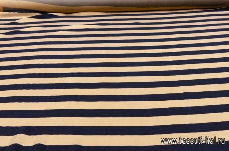 Плательная (н) черно-бежевая полоска в стиле Jeremy Scott - итальянские ткани Тессутидея арт. 04-1159