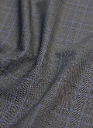 Костюмная (н) серо-голубая клетка - в интернет-магазине тканей Тессутидея арт. 05-3805