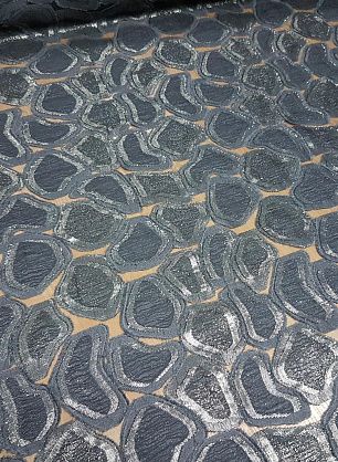 Плательная деворе с люрексом (н) черно-серый орнамент - в интернет-магазине тканей Тессутидея арт. 03-4056