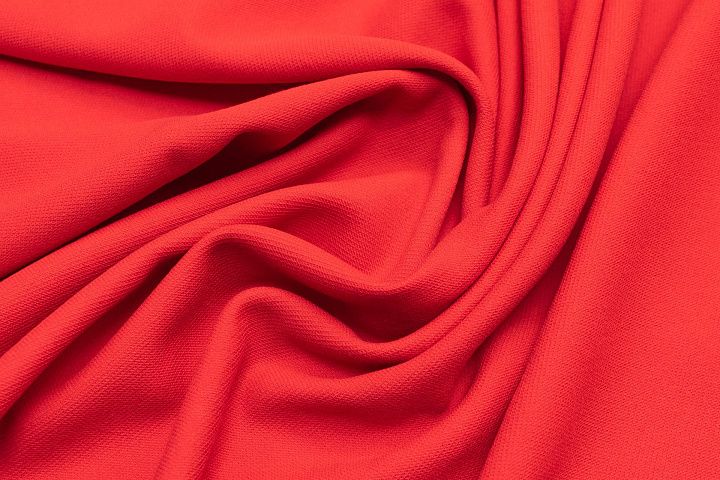 Плательная фактурная (о) ярко-красная - итальянские ткани Тессутидея арт. 17-0910