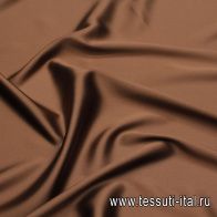 Шелк атлас стрейч (о) коричневый - итальянские ткани Тессутидея арт. 10-3324