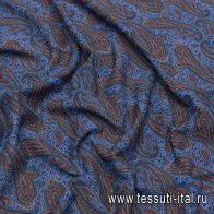 Трикотаж пике (н) сине-красные пейсли - итальянские ткани Тессутидея арт. 12-1113