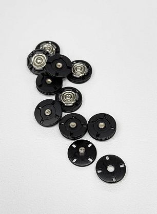 Кнопка металл пришивная d-15мм глазированная черная - в интернет-магазине тканей Тессутидея арт. F-7176